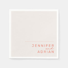 Guardanapo De Papel Pastel Mínimo Branco e Red Modern Weddi Elegante