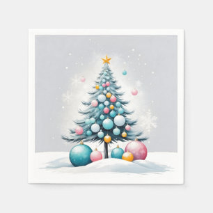 Guardanapo De Papel Pastel Natal Ornamentos Cor-de-Rosa Azul Sobredi