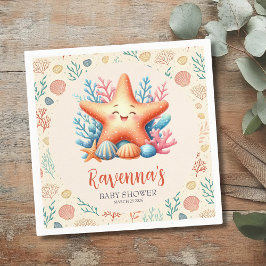 Guardanapo De Papel Pastel Ocean Starfish Personalized Baby Shower