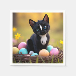 Guardanapo De Papel Pastel Paws & Whiskers: Cesta de Páscoa de Felini