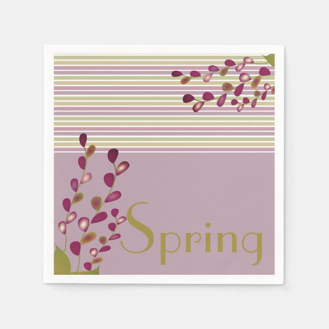 Guardanapo De Papel Pastel primavera Com Rosa E Mauve (Frente)