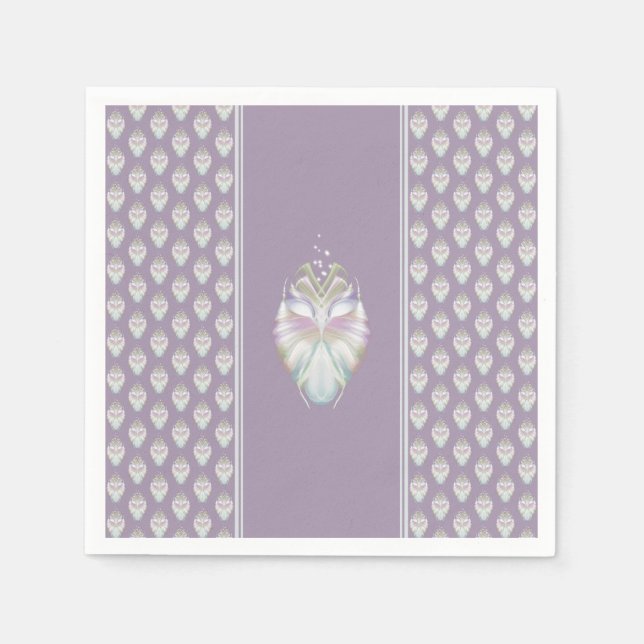 Guardanapo De Papel Pastel Purple Oracle Owl (Frente)