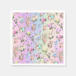 Guardanapo De Papel Pastel Rainbow Flowers