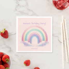 Guardanapo De Papel Pastel Rainbow Paper Napkins – Birthday Party