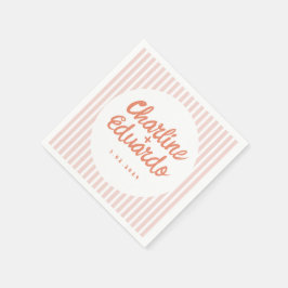 Guardanapo De Papel Pastel Red Handwriting - Casamento retrógrado de N