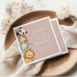 Guardanapo De Papel Pastel Tropical Chá de fraldas Selle Safari Animai