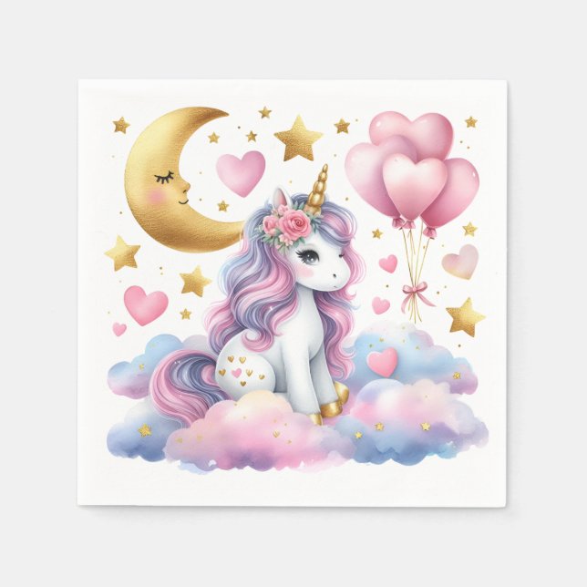Guardanapo De Papel Pastel Unicorn (Frente)