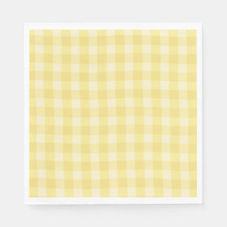 Guardanapo De Papel Pastel Yellow Gingham Print Plaid