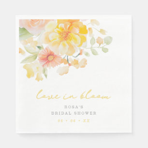 Guardanapo De Papel Pastel Yellow Love in Bloom Chá de panela