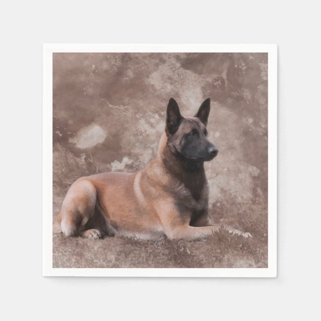 Guardanapo De Papel Pastor belga Malinois - Mecelaar (Frente)