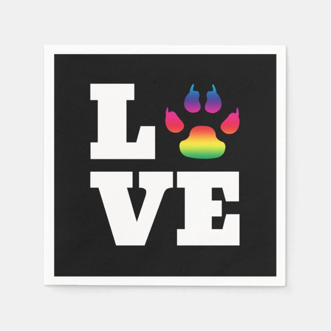 Guardanapo De Papel Pata arco-íris (Frente)