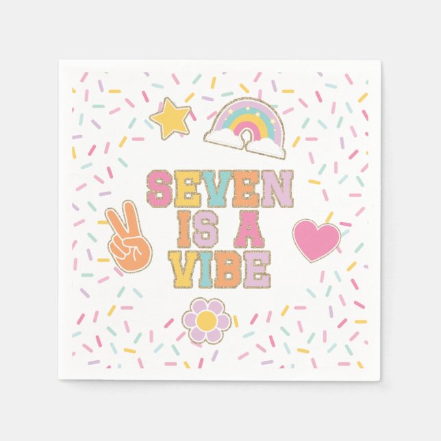 Guardanapo De Papel Patch Preppy Seven é um Aniversário Vibe (Frente)