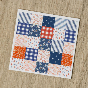 Guardanapo De Papel Patchwork 4 de julho Red White Blue