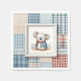 Guardanapo De Papel Patchwork Denim Koala Paper Napkin