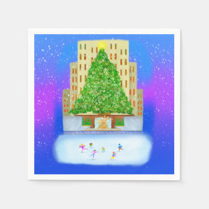 Guardanapo De Papel Patinação no gelo no Rockefeller Center