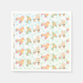 Guardanapo De Papel Patins de Aniversário Retro com Estrelas Pastel