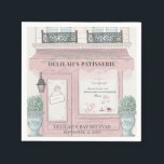 Guardanapo De Papel Patisserie Paris Pink Bat Mitzvah<br><div class="desc">Este bonitinho café/padaria/pastelaria/guardanapo de papel Bat Mitzvah,  da moça temática patisserie/padaria/cafe,  apresenta uma praça de pastelaria em rosa. Personalize para suas necessidades. Você pode encontrar mais produtos correspondentes na minha loja.</div>