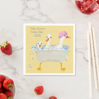 Guardanapo De Papel Pato de Aquarela Caprichoso no Banho de Bebê 