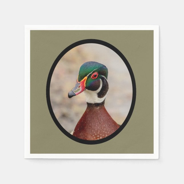 Guardanapo De Papel Pato de Madeira (Frente)