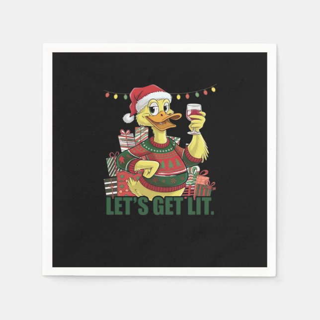 Guardanapo De Papel Pato de Natal, Vamos Se Lenta (Frente)