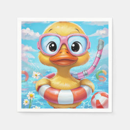 Guardanapo De Papel Pato do Partido da Piscina de Caricatura com Snork