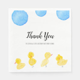 Guardanapo De Papel Patos Fofos à Mão Aquarela Obrigado Churrasco de B