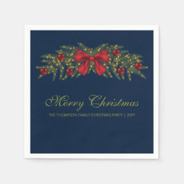 Guardanapo De Papel Pátria De Natal Com Arco Vermelho E Balas