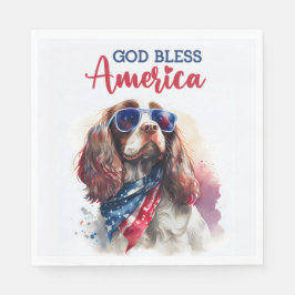 Guardanapo De Papel Patriotic Dog-Spaniel