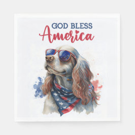 Guardanapo De Papel Patriotic Dog-Spaniel