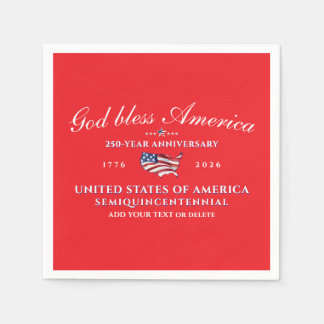 Guardanapo De Papel Patriotic God Bless America 250 Semiquincentennial
