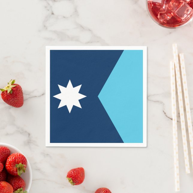 Guardanapo De Papel Patriotic paper napkins with flag of Minnesota, US (Insitu)