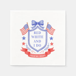 Guardanapo De Papel Patriotic Red White & I Do Bridal Shower