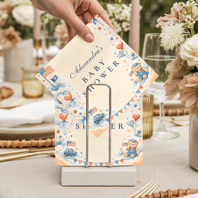 Guardanapo De Papel Patriotic Stars & Stripes Baby Shower (Criador carregado)