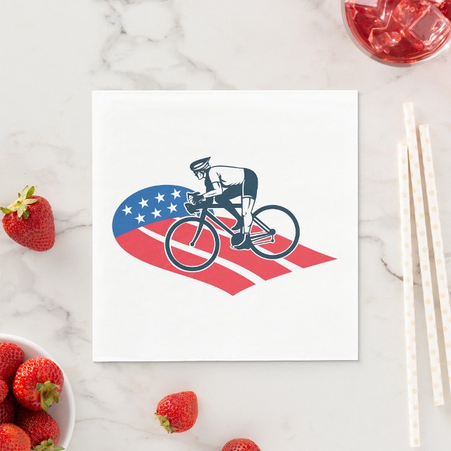 Guardanapo De Papel Patriotic USA de ciclismo de bandeira americana em (Criador carregado)