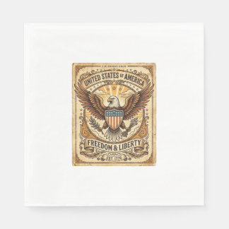 Guardanapo De Papel Patriotic Vintage Bald Eagle Distressed