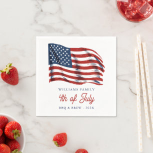 Guardanapo De Papel Patriótica Americana Sinalizador 4 de julho Reuniã