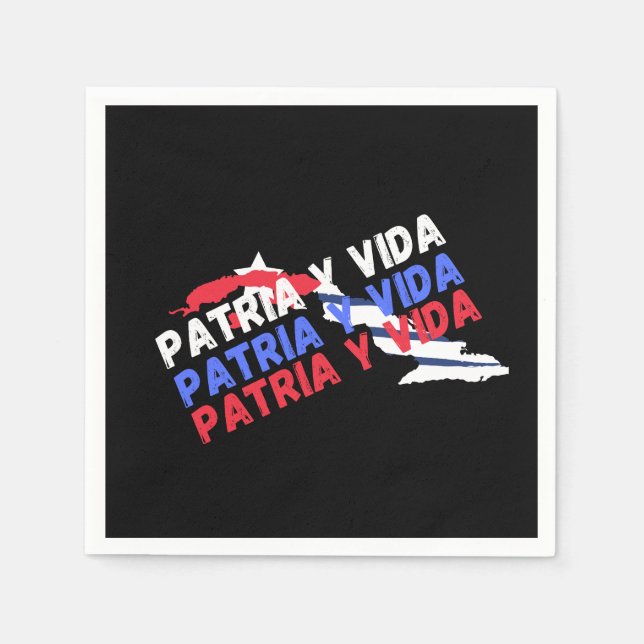 Guardanapo De Papel Patriótica Cuba Patria Y Vida Bandeira Cubana (Frente)