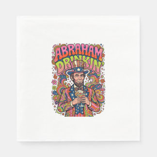 Guardanapo De Papel Patriótico Abraham Bebendo Retro