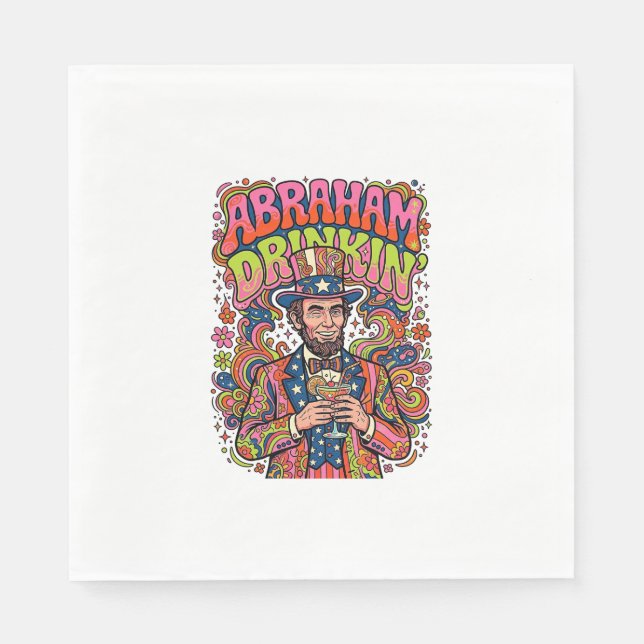 Guardanapo De Papel Patriótico Abraham Bebendo Retro (Frente)