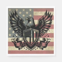 Guardanapo De Papel Patriótico Bald Eagle - Bandeira Americana