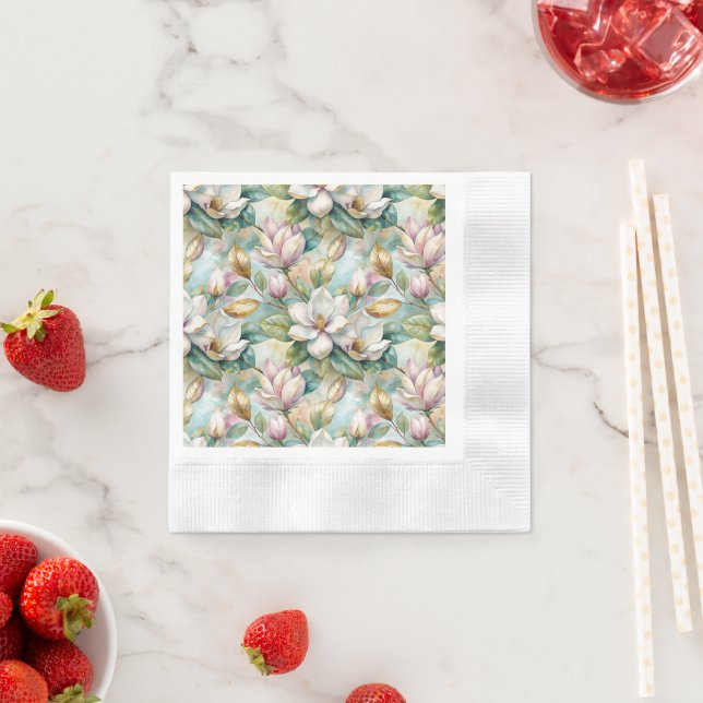 Guardanapo De Papel Pattern Elegant Magnolia Flowers (Insitu)