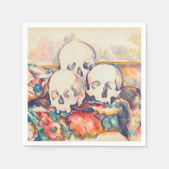 Guardanapo De Papel Paul Cezanne - A Aquarela de Três Crânios (Frente)