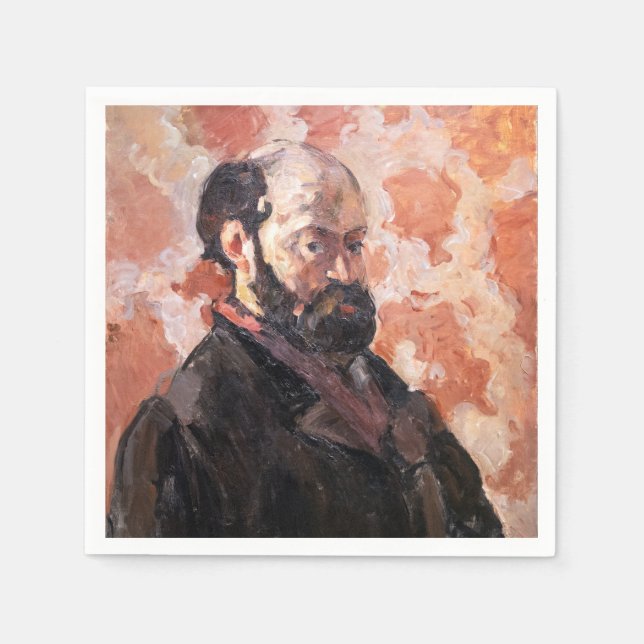 Guardanapo De Papel Paul Cezanne - Autorretrato com fundo rosa (Frente)
