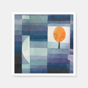 Guardanapo De Papel Paul Klee Precursor do Outono Azul Moderno Abstrat