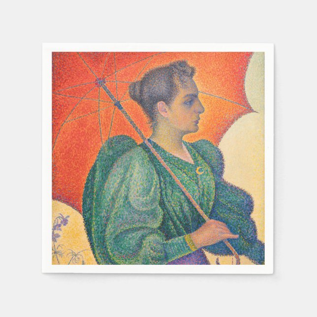 Guardanapo De Papel Paul Signac - Mulher com Guarda-Sol (Frente)