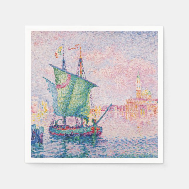 Guardanapo De Papel Paul Signac - Veneza, A Nuvem Rosa (Frente)