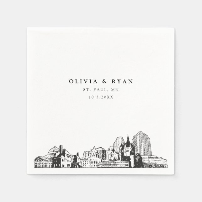Guardanapo De Papel Paul Wedding Minimalist Paper (Frente)