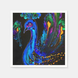 Guardanapo De Papel Pavão Caprichoso Pintado