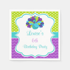 Guardanapo De Papel Pavão Verde e Roxo