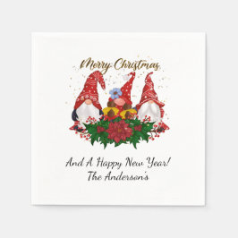 Guardanapo De Papel Paviais dos Gnomos Poinsettia Whimsso